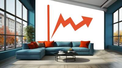 graph on red background Wall mural