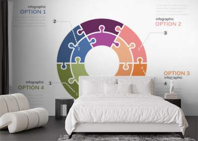 Presentation concept infographic template with circle Wall mural