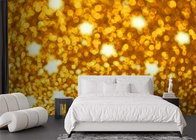 Festive Christmas background with stars. Abstract twinkled brigh Wall mural