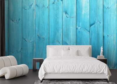 The old blue wood texture with natural patterns Wall mural