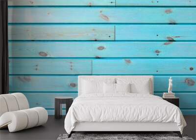 The old blue wood texture with natural patterns Wall mural