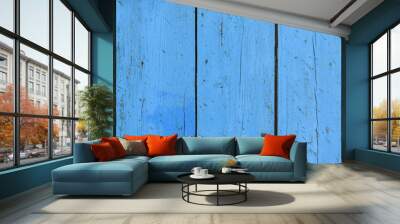 The old blue wood texture with natural patterns Wall mural