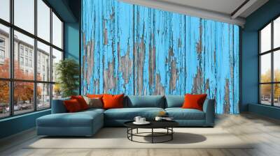 The old blue wood texture with natural patterns Wall mural