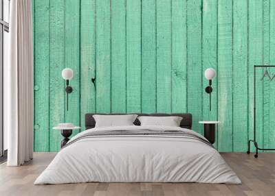 The old green wood texture with natural patterns Wall mural