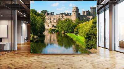 Warwick castle in UK with river Wall mural