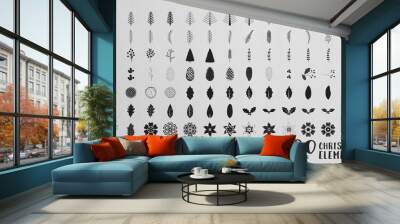 Christmas Elements - 100 Vector Object Collection Wall mural