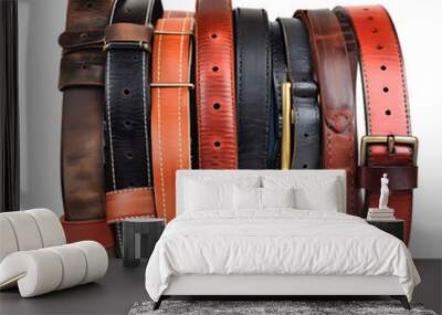 Belts belts on a isolated background belts belts against transparent background Wall mural