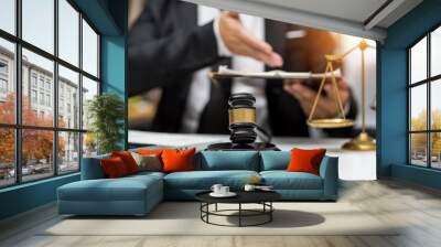 justice and law concept.Male judge Consultation and legal concepts, lawyers,  Wall mural