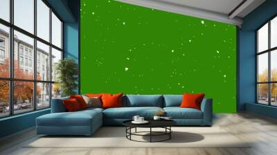 Snow falling on green screen background Wall mural