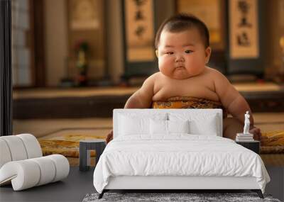 An obese baby sumo wrestler 02 Wall mural