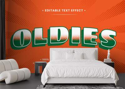 Vintage Oldies Retro 3d Text Style Effect. Editable illustrator text style. Wall mural