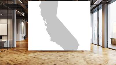 A gray outline of the state of California Wall mural