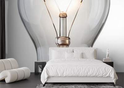 Bright bulb lighting a clear room, cut out transparent Wall mural