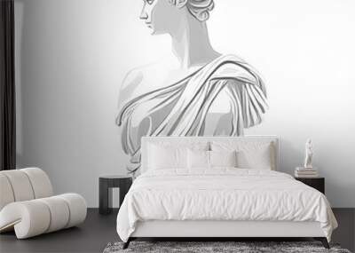 Bust sculpture on white background isolated transparent Wall mural