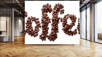 Coffee beans forming the word 