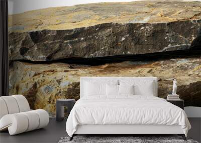 Flat rocks podium for product display cut out on transparent background Wall mural