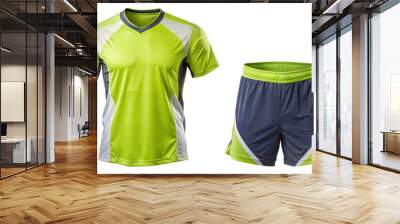 PNG lime green sports uniform with gray shorts transparent Wall mural