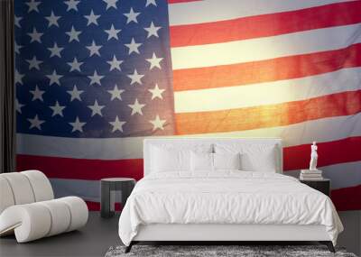 Close up of US flag. Wall mural