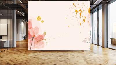 watercolor flower abstract Wall mural