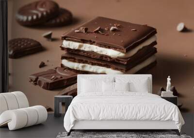 chocolate bar sandwich with cream Wall mural