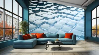 abstract glass cubes background Wall mural