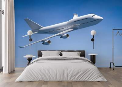 airplane in the blue sky Wall mural