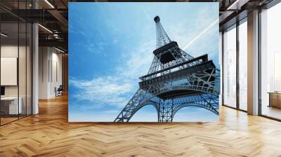 An illustration of the Eiffel tower in Paris Wall mural