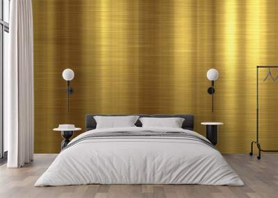 brushed metal golden wide plate banner background Wall mural