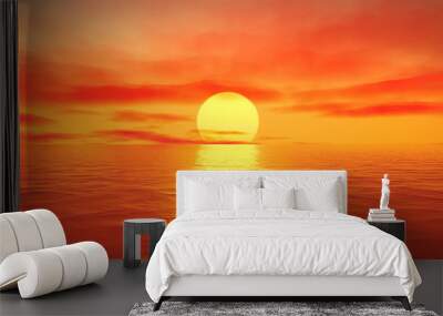 great sunset over the ocean Wall mural