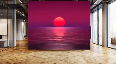 great sunset over the ocean Wall mural