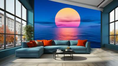 great sunset over the ocean Wall mural