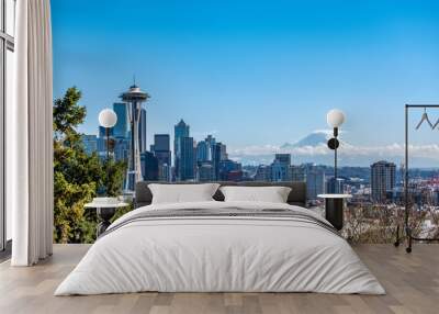 Seattle with Mt Rainier in the background Wall mural