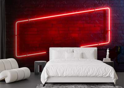 stylish modern red neon light frame Wall mural