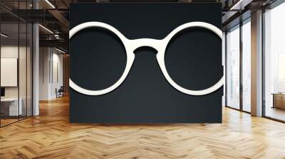 white glasses on black background Wall mural