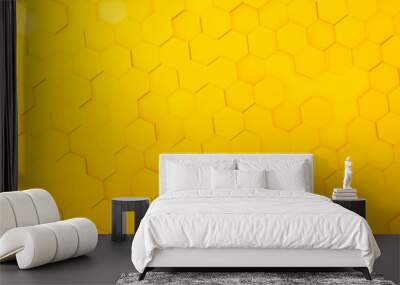 yellow hexagon background Wall mural