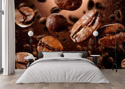 Brown coffee grains and free space for your decoration.  Wall mural