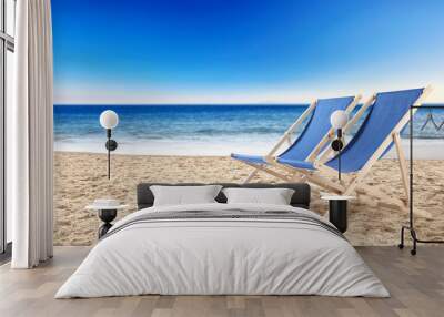 chair and beach  Wall mural