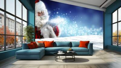 desk of free space and santa claus  Wall mural