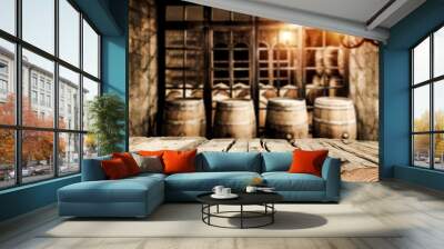 free space for your beer and barrels decoration.  Wall mural