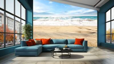 Summer background of beach and sea. Free space for your decoration.  Wall mural