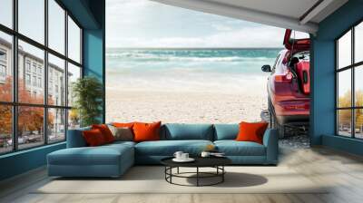 summer car on beach  Wall mural