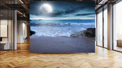 summer photo of beach at night  Wall mural