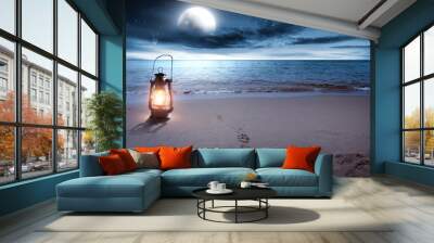 summer photo of beach at night  Wall mural