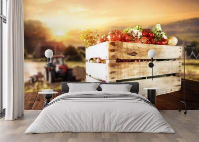 vegetables and sunset  Wall mural