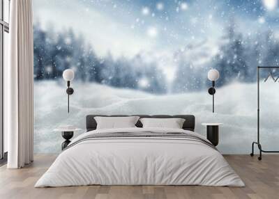 winter space of snow  Wall mural