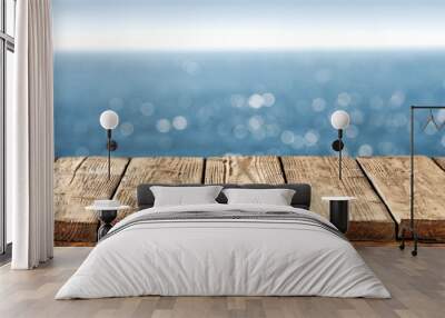 wooden pier and sea  Wall mural