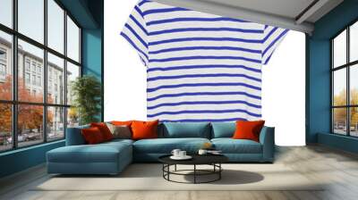 blue and white stripped sailor style t shirt isolated Wall mural