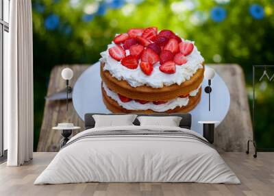 Summer berry cake Wall mural