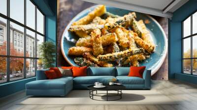 Zucchini fries with roast pepper and tomato sauce Wall mural