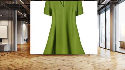 Chartreuse green retro dress with short sleeves isolated on white Wall mural